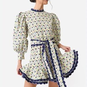 Celia Floral Dress with Scalloped Edges size s